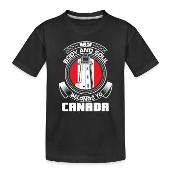 Drapeau érable du Canada - T-shirt bio Premium Enfant - noir - Devant