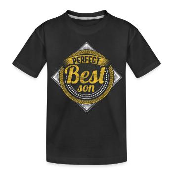 Son parents - Kids' Premium Organic T-Shirt - black - Front