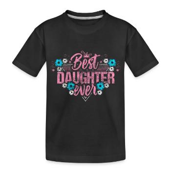 Tochter Mutter Mädchen - Kinder Premium Bio T-Shirt - Schwarz - Vorne