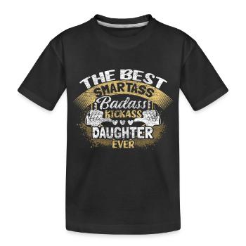 Daughter Girl - Kids' Premium Organic T-Shirt - black - Front