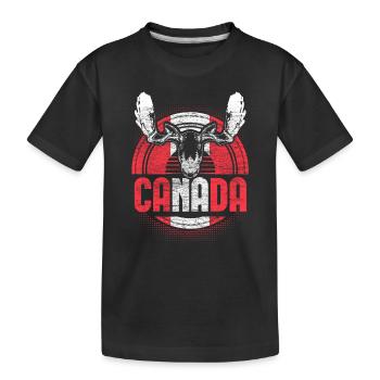 Idée cadeau du drapeau d’érable du Canada - T-shirt bio Premium Enfant - noir - Devant