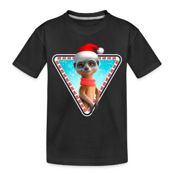 Meerkat X-Mas Meerkat Christmas - Kids' Premium Organic T-Shirt - black - Front
