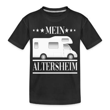 Camping Wohnmobil Altersheim Reisen Wohnwagen - Kinder Premium Bio T-Shirt - Schwarz - Vorne