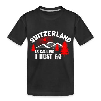 Suisse Suisse Pays Cadeau - T-shirt bio Premium Enfant - noir - Devant