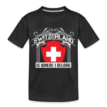 Schweiz Matterhorn Herkunft - Kinder Premium Bio T-Shirt - Schwarz - Vorne