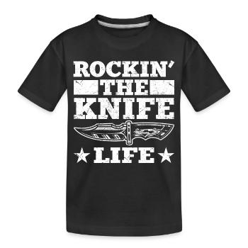 Messersammler Geschenkidee | Messer Sammlung Hobby - Kinder Premium Bio T-Shirt - Schwarz - Vorne