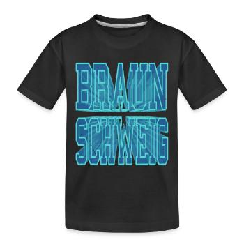 Braunschweig Germany City 3D Font Skyline - Kids' Premium Organic T-Shirt - black - Front