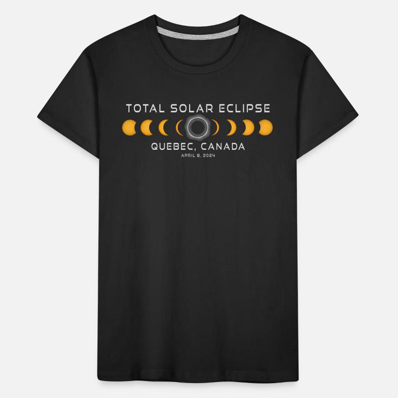 Quebec Canada Solar Eclipse 2024 April 8 Souvenir Kids' Premium Organic T-Shirt