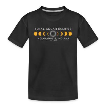 Indianapolis Indiana Sonnenfinsternis 2024 April 8 - Kinder Premium Bio T-Shirt - Schwarz - Vorne