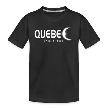 Quebec Canada Eclipse Souvenir April 8th 2024 - Kids' Premium Organic T-Shirt - black - Front