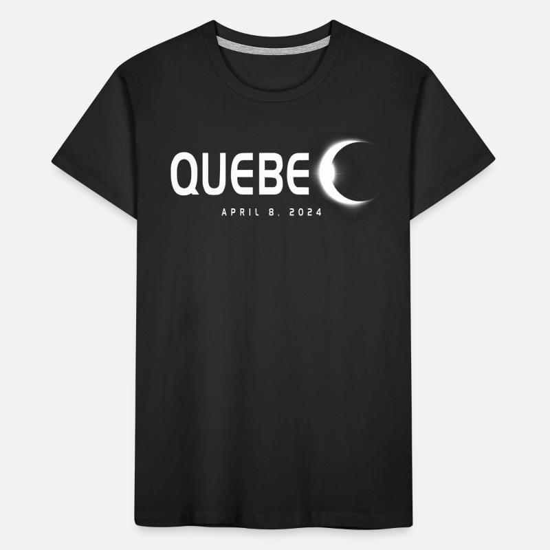 Quebec Canada Eclipse Souvenir April 8th 2024 Kids' Premium Organic T-Shirt