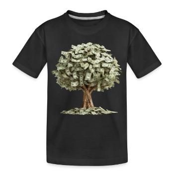 Money Tree Wealth Money Trees Money Bills - Kids' Premium Organic T-Shirt - black - Front