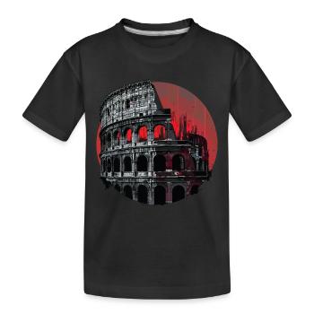 Kolosseum Rom Italien Stadt Skyline Kunst - Kinder Premium Bio T-Shirt - Schwarz - Vorne