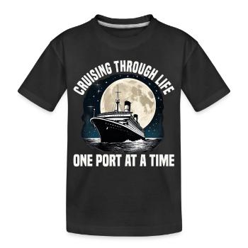 Croisière à travers la vie Croisière Bateau de Croisière Groupe de Vacances - T-shirt bio Premium Enfant - noir - Devant