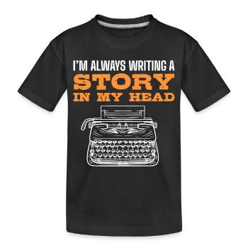 Author - Kids' Premium Organic T-Shirt - black - Front