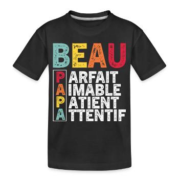 Vatertag Stiefvater 2024 Geschenk - Kinder Premium Bio T-Shirt - Schwarz - Vorne