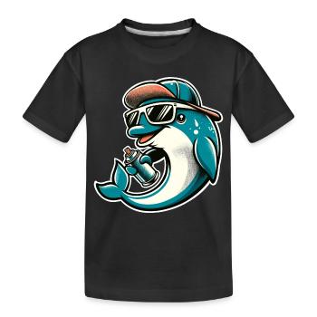 Dolphin Graffiti Sprayer Spray Can - Kids' Premium Organic T-Shirt - black - Front