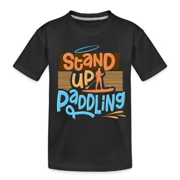 Stand Up Paddling - Kinder Premium Bio T-Shirt - Schwarz - Vorne