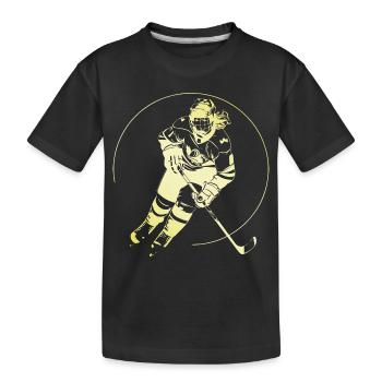 Hockey Spielerin - Kinder Premium Bio T-Shirt - Schwarz - Vorne