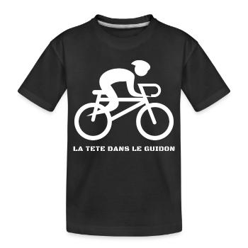 Fahrrad Fahrrad Fahrräder Fahrradkopf im Lenker - Kinder Premium Bio T-Shirt - Schwarz - Vorne
