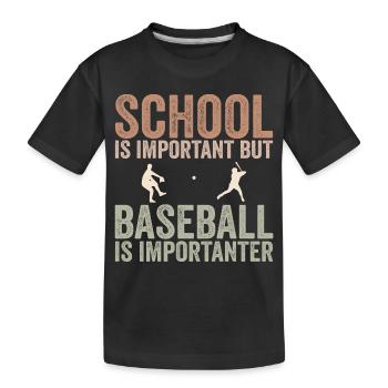 Schule ist wichtig, aber Basketball ist noch wichtiger - Kinder Premium Bio T-Shirt - Schwarz - Vorne