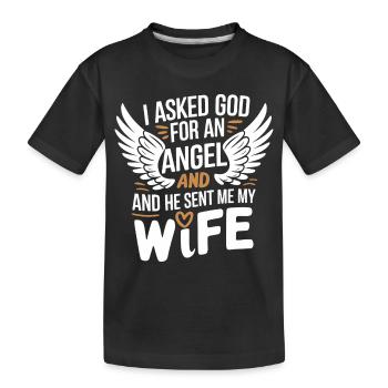 Frau Ehefrau Partnerin Familie Verheiratet - Kinder Premium Bio T-Shirt - Schwarz - Vorne