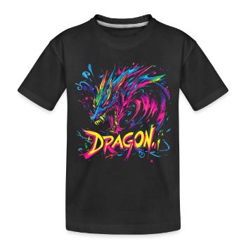 Dragon Colorful Fantasy Magic Mysticism Mythology Art - Kids' Premium Organic T-Shirt - black - Front