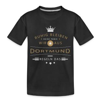 Ruhig bleiben Dortmund - Kinder Premium Bio T-Shirt - Schwarz - Vorne