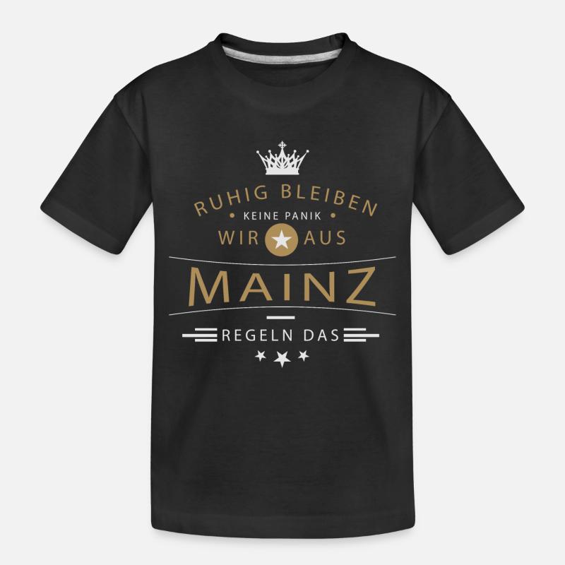 Ruhig bleiben Mainz - Kinder Premium Bio T-Shirt - Schwarz