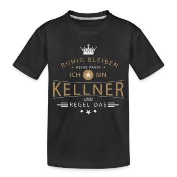 Kellner T-Shirt Ruhig bleiben - Kinder Premium Bio T-Shirt - Schwarz - Vorne