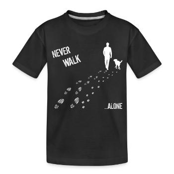 L'HOMME ET CHIEN NE JAMAIS marcher tout seul - T-shirt bio Premium Enfant - noir - Devant