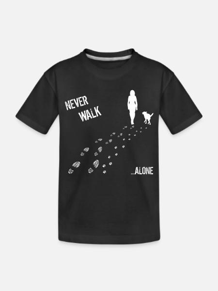 FRAU & HUND NEVER WALK ALONE - Kinder Premium Bio T-Shirt - Schwarz