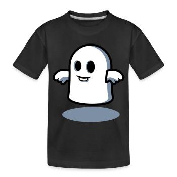 Kleiner Geist um Mitternacht - Gespenst - Kinder Premium Bio T-Shirt - Schwarz - Vorne