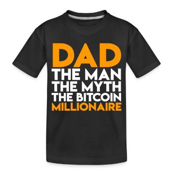 Bitcoin-Millionär-Vati-Vater-T-Shirt - Kinder Premium Bio T-Shirt - Schwarz - Vorne