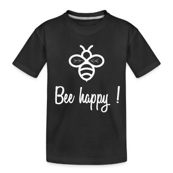 Bee happy - Kinder Premium Bio T-Shirt - Schwarz - Vorne
