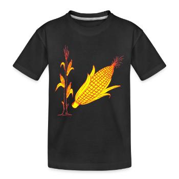 Mais kolben pflanze ernte erntedank fest anbau bau - Kinder Premium Bio T-Shirt - Schwarz - Vorne
