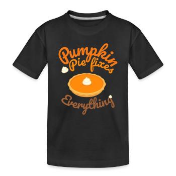 Tarte à la citrouille corrige tout - Halloween citrouille - T-shirt bio Premium Enfant - noir - Devant