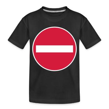 One way one way street traffic sign 2c - Kids' Premium Organic T-Shirt - black - Front