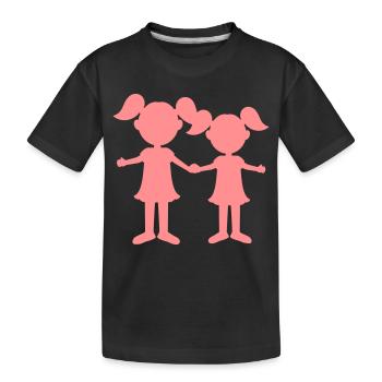 Sisters brothers and sisters child girl family - Kids' Premium Organic T-Shirt - black - Front
