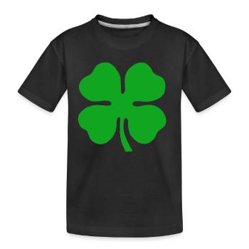 Vierblättriges Kleeblatt Glücksklee Neujahr Klee - Kinder Premium Bio T-Shirt - Schwarz - Vorne