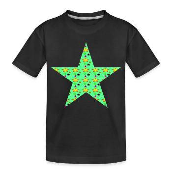 Star with stars - Kids' Premium Organic T-Shirt - black - Front