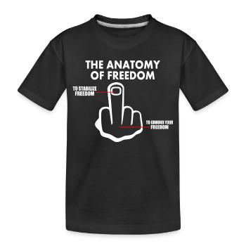 freiheit - Kinder Premium Bio T-Shirt - Schwarz - Vorne