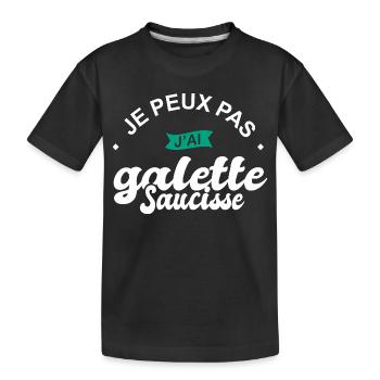 je peux pas j ai galette sausisse bretagne - T-shirt bio Premium Enfant - noir - Devant