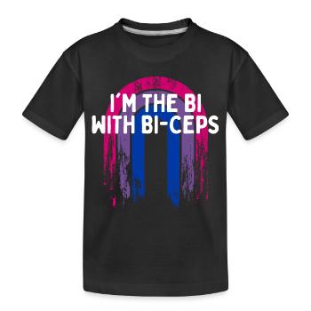 I'm the Bi with Bi-Ceps Bisexual LGBTQ Bi Pride - Kinder Premium Bio T-Shirt - Schwarz - Vorne