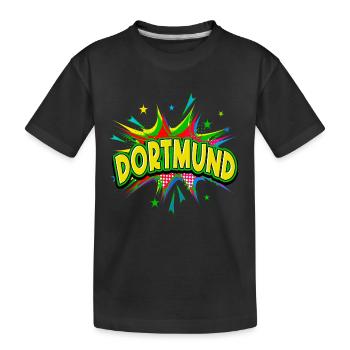 Dortmund Allemagne Ville Pop Art Bande dessinée - T-shirt bio Premium Enfant - noir - Devant