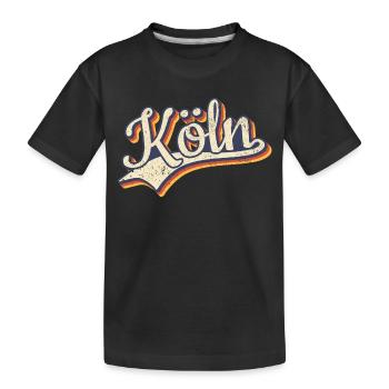 Deutschland Köln Vintage Retro Typografie - Kinder Premium Bio T-Shirt - Schwarz - Vorne
