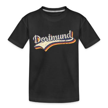 Deutschland Dortmund Vintage Retro Typografie - Kinder Premium Bio T-Shirt - Schwarz - Vorne