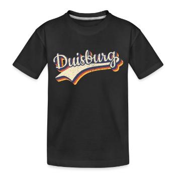 Deutschland Duisburg Vintage Retro Typografie - Kinder Premium Bio T-Shirt - Schwarz - Vorne