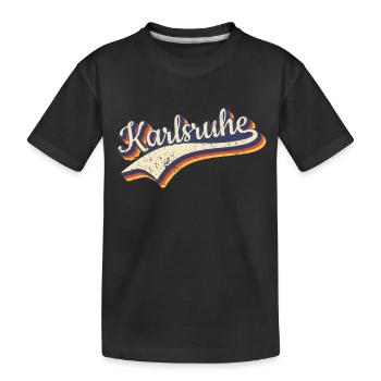 Deutschland Karlsruhe Vintage Retro Typografie - Kinder Premium Bio T-Shirt - Schwarz - Vorne