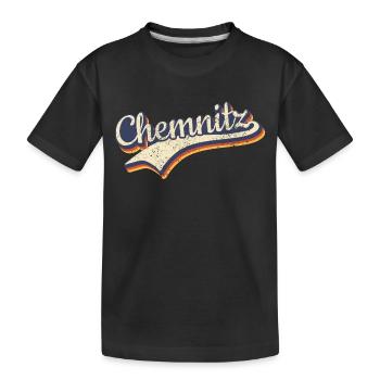 Deutschland Chemnitz Vintage Retro Typografie - Kinder Premium Bio T-Shirt - Schwarz - Vorne